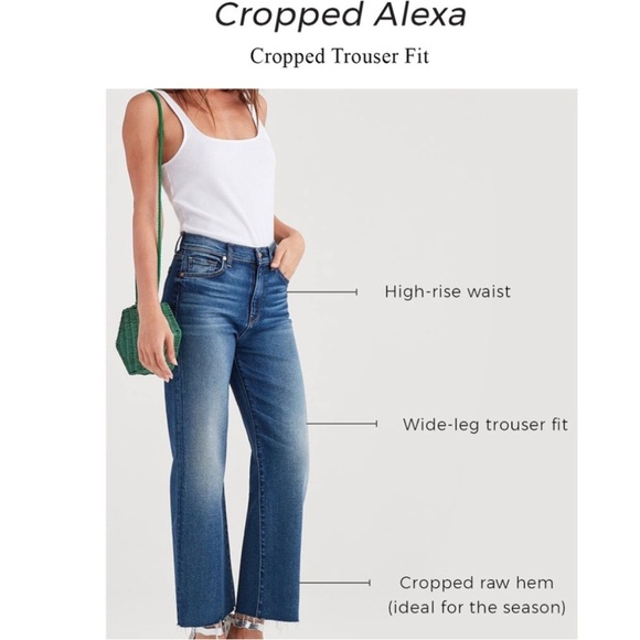 7 For All Mankind Cropped Alexa Jeans 7FAM Size 27 - Picture 14 of 15